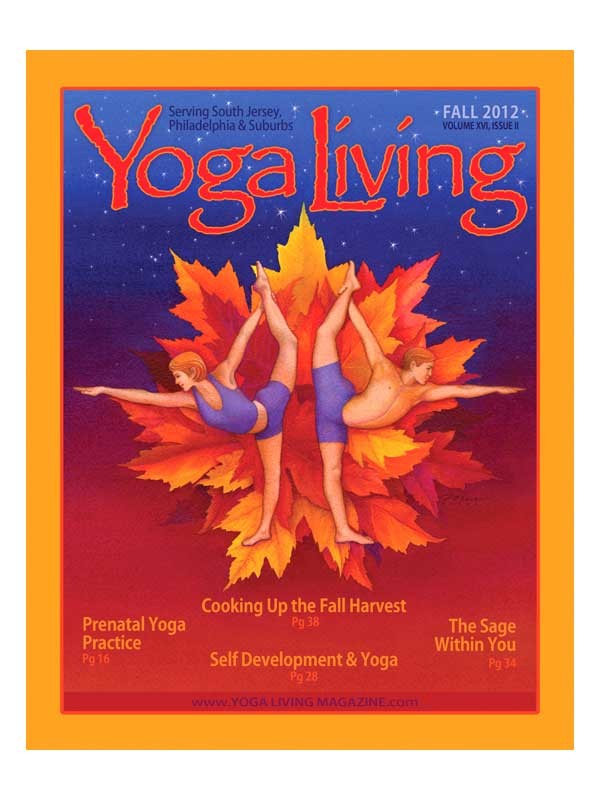 yoga figures and Autumn, cover illustration
